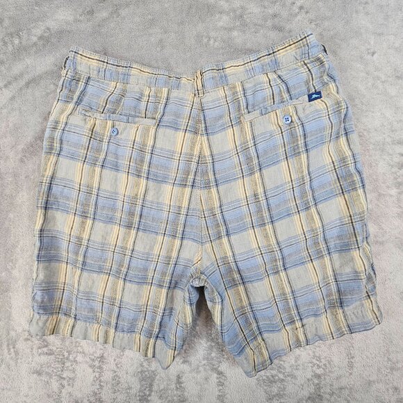 Tommy Bahama‎ Relax Linen Shorts Men's 38 Multicolor Plaid Vacation Casual Wear - Picture 2 of 12